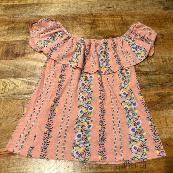 Old Navy Light Pink Floral Off Shoulder Ruffle Top Size XS - Picture 1 of 4